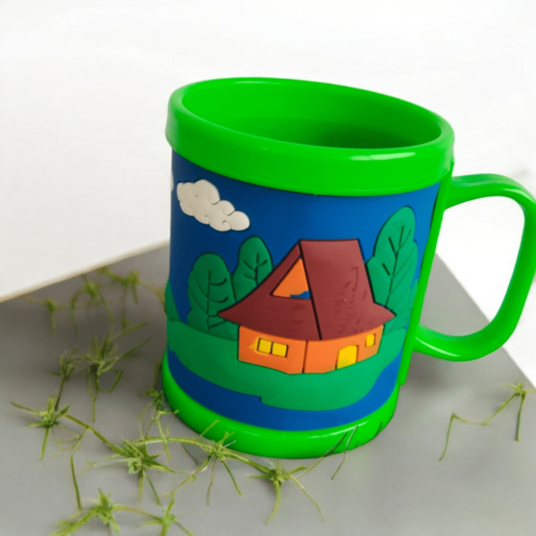 Kids' Green Cartoon Mug - Cozy Cottage Design
