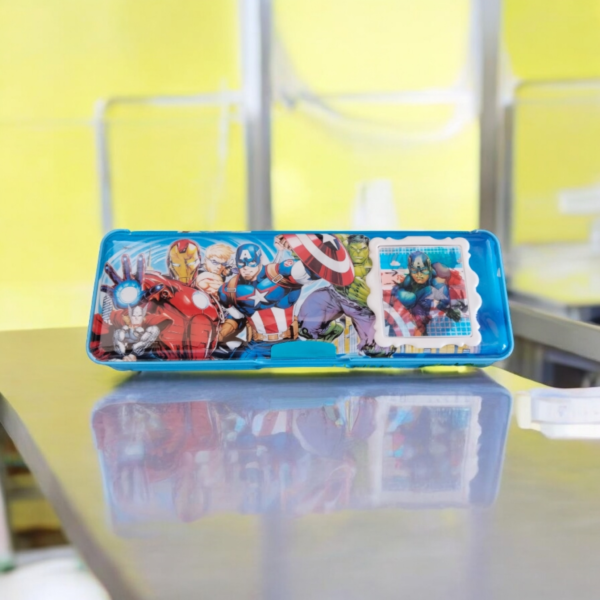 Blue Multi-Functional Pencil Box with Built-In Calculator